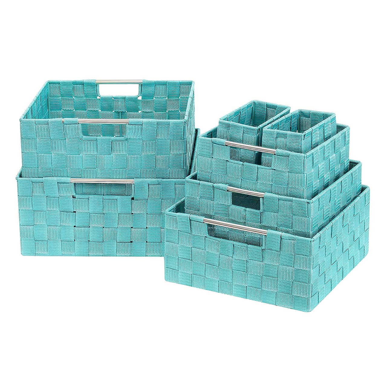 Sorbus 7-Piece Stackable Tote Basket Set with Handles